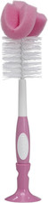 Reusable Sponge Baby Bottle Cleaning Brush with Suction Cup Stand, Scrubber and