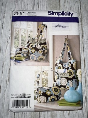 2551 Simplicity Sewing Pattern Bags, Handbags, Totes, Multiple SizesUNCUT