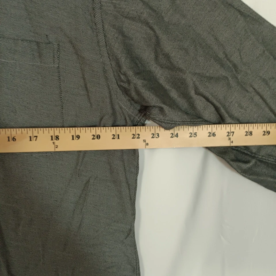 Algodão fino listrado preto e branco vintage Dillard's Murano masculino L 16 1/2 34/35 - Imagem 4 de 4