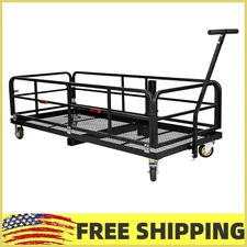 Heavy Duty 750 LBS Hitch Mount Cargo Carrier for 2" Receiver w/Wheel & Handle