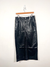 Urban Outfitters Skirt Size Large Black Faux Leather A-Line Maxi Long Casual