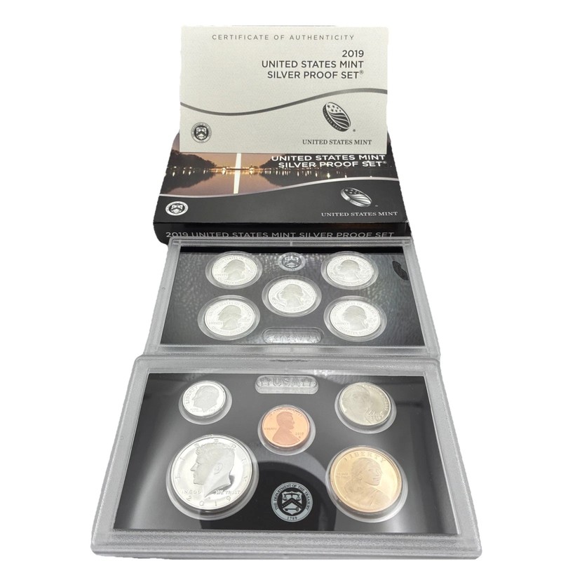 2019-S United States Mint Silver Proof Set- Original box & COA .999 Fine NO W