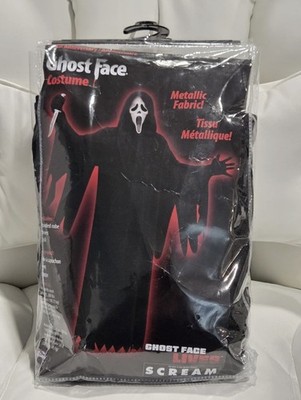 NIB Fun World Scream 25th Anniversary Ghostface Metallic Sparkle Adult Costume