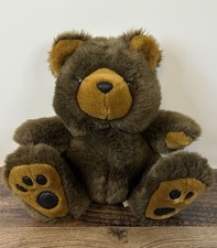 Balloon Club 10  Stuffed Plush Dark Brown Teddy Bear Animal Hard Eyes Nose