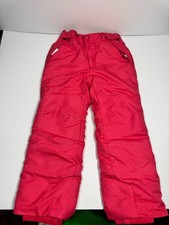All In Motion Ski Bib Girls Small Pink Water Resistant Insulated Straight Leg