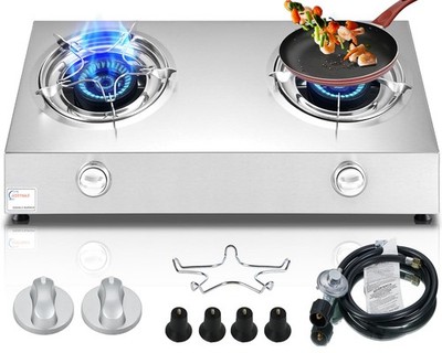Propane Stove 2 Burner Auto Ignition Propane Burner 26000 BTU Dual Burner Propan