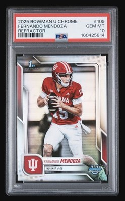 2025 Bowman U Chrome FERNANDO MENDOZA 1st Refractor RC #109 PSA 10 GEM - POP 57!