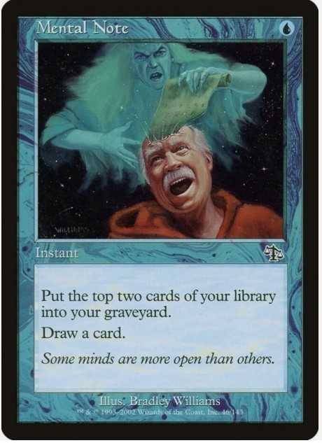 Magic the Gathering - Mental Note – Judgment – Near Mint – MTG