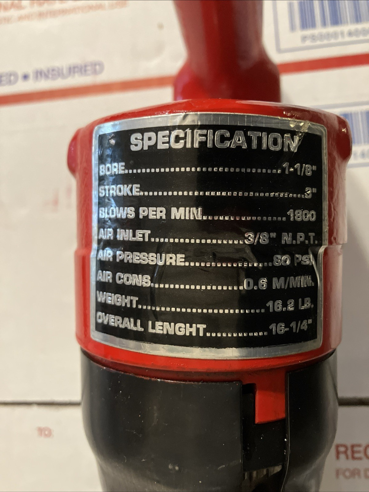 Central Pneumatic 3" Chipping Hammer 1483 Tested And Working