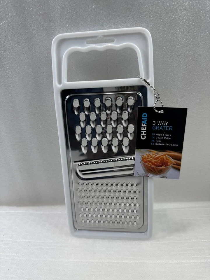 Rallador tradicional de 3 vías Chef Aid, rallador de mano plano para uso en cocina y perfecto Foto 2 de 4