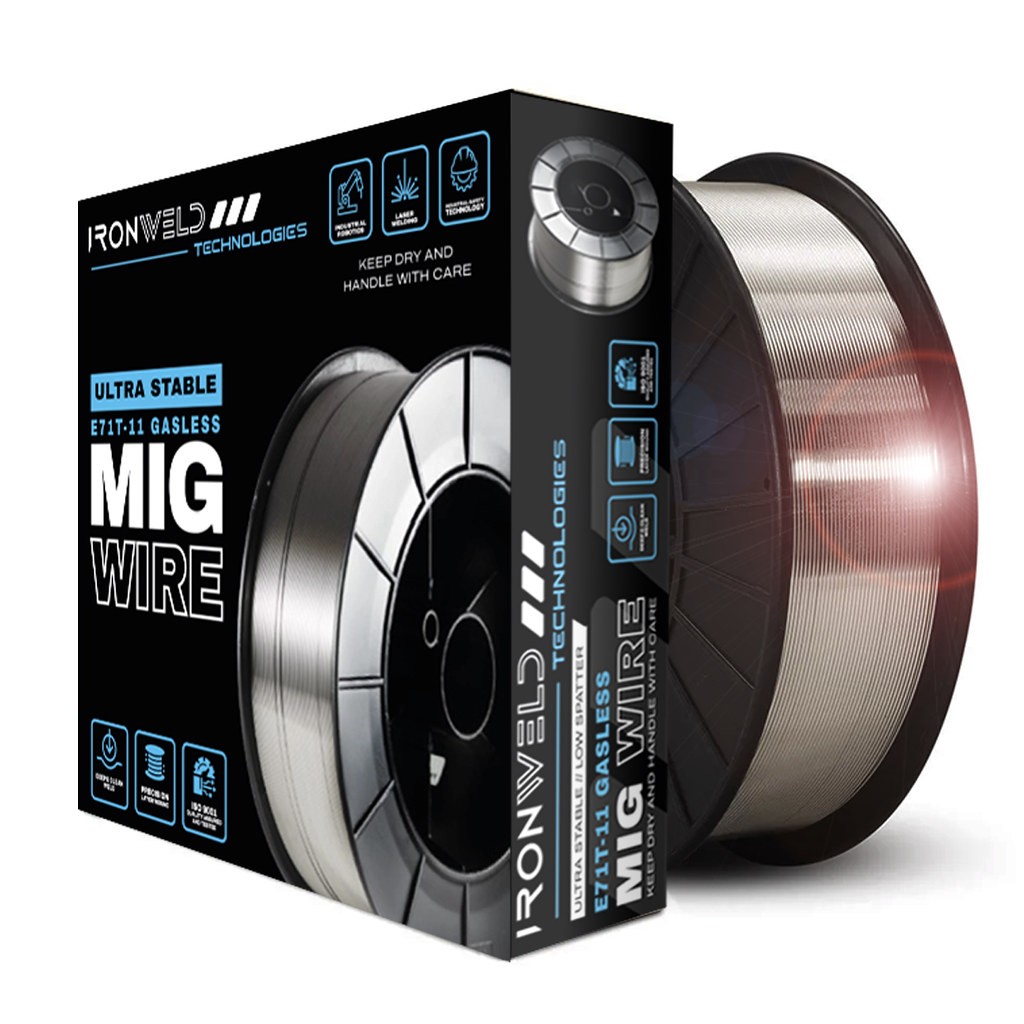 EOFY SALE | 1Kg IRONWELD E71T-11 Gasless MIG Welding Wire Flux Core Mild Steel 2