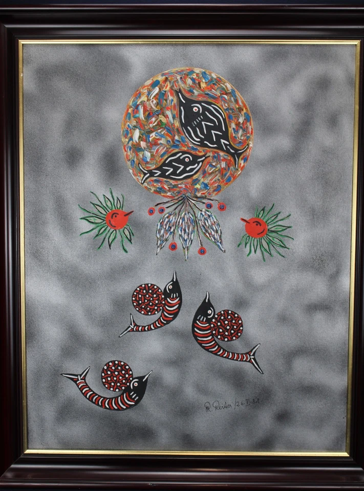 Gemälde Ölbild Wolfgang R. Reiter Handsigniert Naive Malerei 3500 DM Antik 1981 - Bild 3 von 4