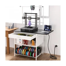Table for 3D Printer with Storage, 3D Printer Stand with Foldable Side Table ...
