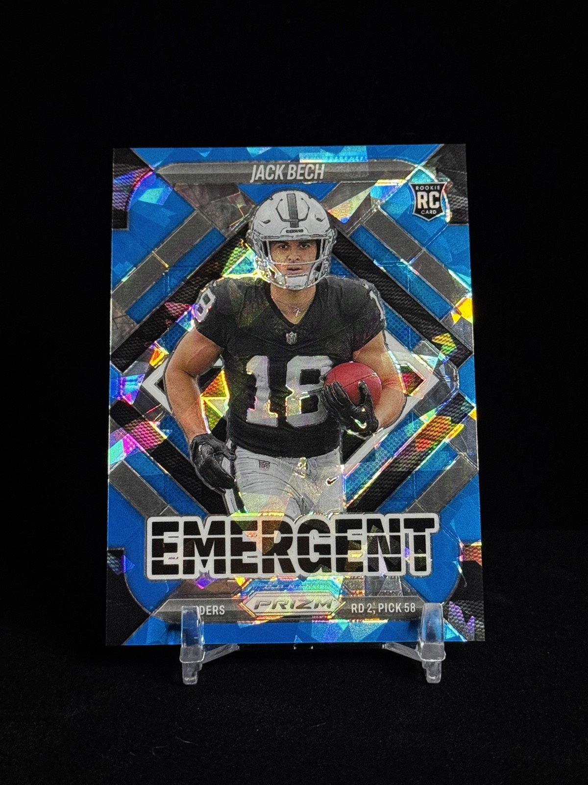 2025 Panini Prizm - Emergent Jack Bech #11 Blue Ice Prizm /99 (RC)
