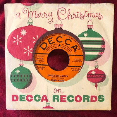 RARE! Nr Mint! Bobby Helms Jingle Bell Rock ORANGE Promo!! 1st Press 1957