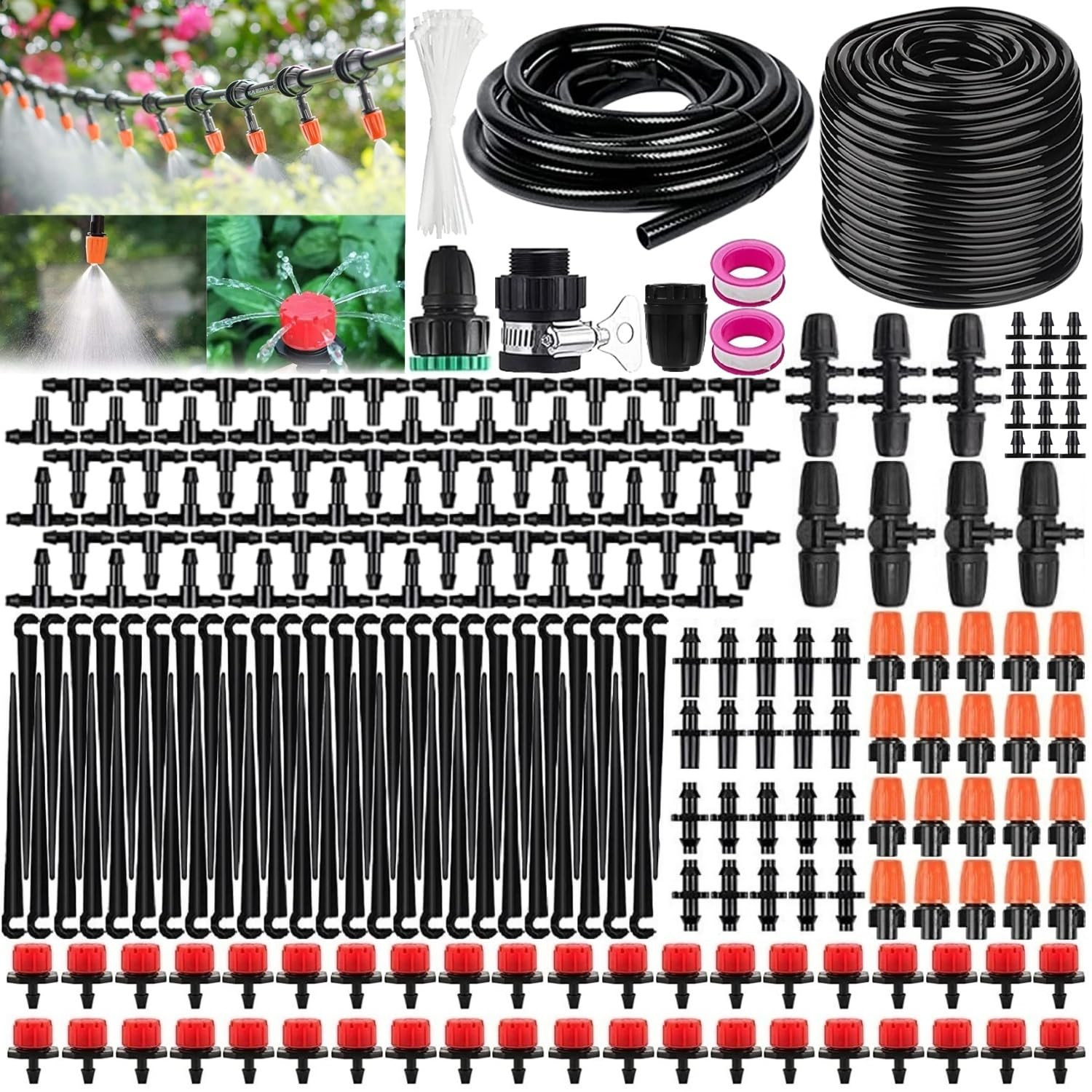 Kit Irrigazione Goccia a Goccia 58 Metri | Giardino Rigoglioso Senza Fatica