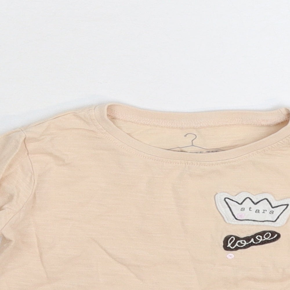 Baby UK Size 12-18 Months NEXT Beige Basic T-Shirt image 3