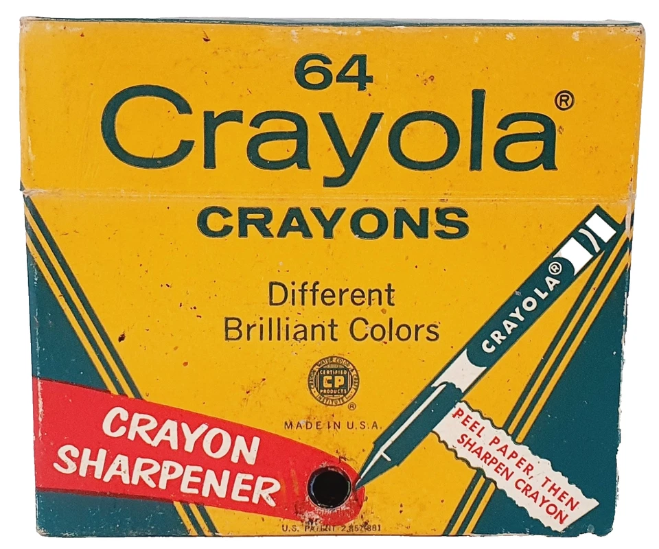 Vintage 64 Crayola Crayons Built-In Sharpener, Binney & Smith - 56 Crayons Only - image 4 of 4