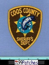 COOS COUNTY SHERIFF (Old) OREGON Shoulder Patch LEAPING FISH 2G