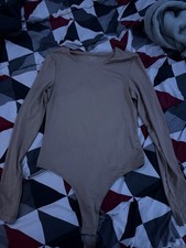 Women's Brown Bodysuit and Black Sleeveless Bodysuit Size Large Lot of 2