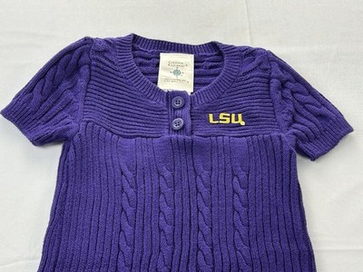 LSU Tigers Sweater Dress 18 Months Purple Cable Knit Cotton Toddler Creative