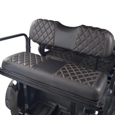 NOKINS Golf Cart Seat Covers Fit Club Car Black and Brown Stitching