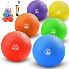 10 Inch Kickball Playground Balls 6 Pack,Playground 10", 6 Multicolor Set