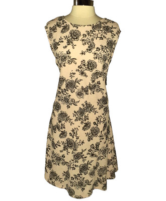 NEW VIOLET B Plus Size 1X Shift Dress Pink Black Floral Sleeveless Stretch 
