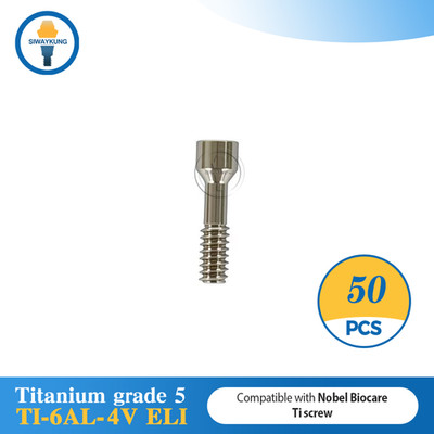 50 pcs Ti abutment screw Ti screw fit to Nobel Biocare platform RP/NP