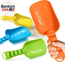 Sand Beach Shovels for Kids Heavy Duty Plastic Summer Sand Scoops Toy 4 Pack Bl