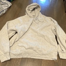 Brandy Melville Gray Solid Pullover Hoodie Drawstring Pockets Unisex M