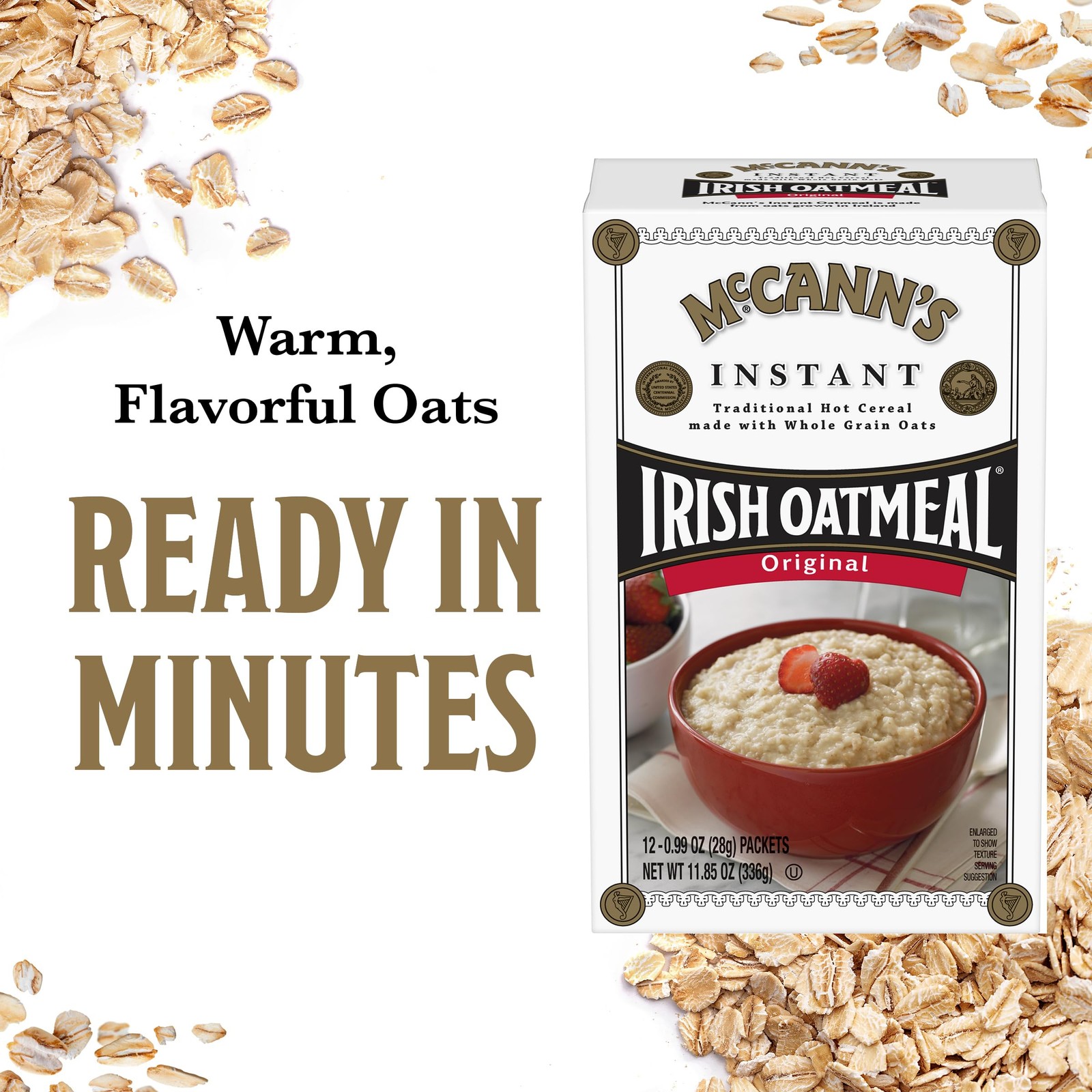 Instant Irish Oatmeal 12 Packets - Quick, Healthy Breakfast Option