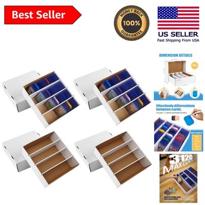 Versatile 4 Pack Sports Card Boxes - Store Baseball & Sports Cards Safely
