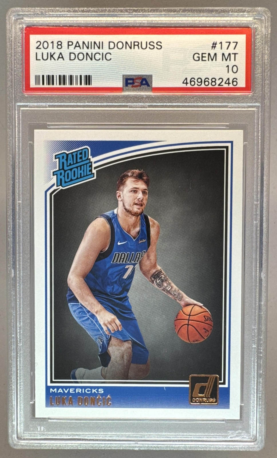 46968246 Luka Doncic 2018 Panini Donruss #177 Rookie RC PSA 10