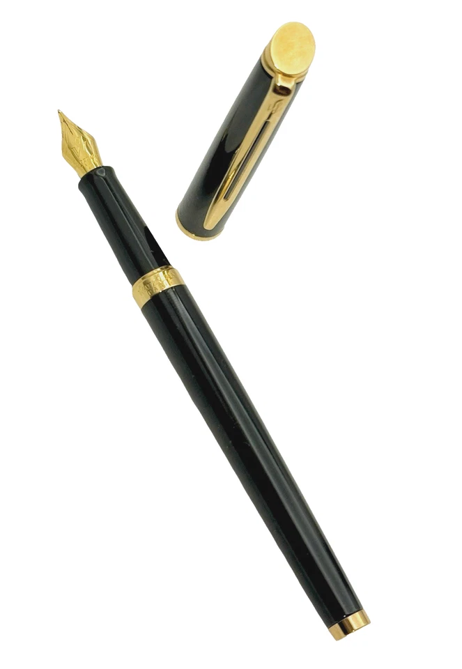 Pluma Estilográfica Waterman Hemisphere Laca Negra y Dorada Caja Original y Papeles Foto 2 de 4