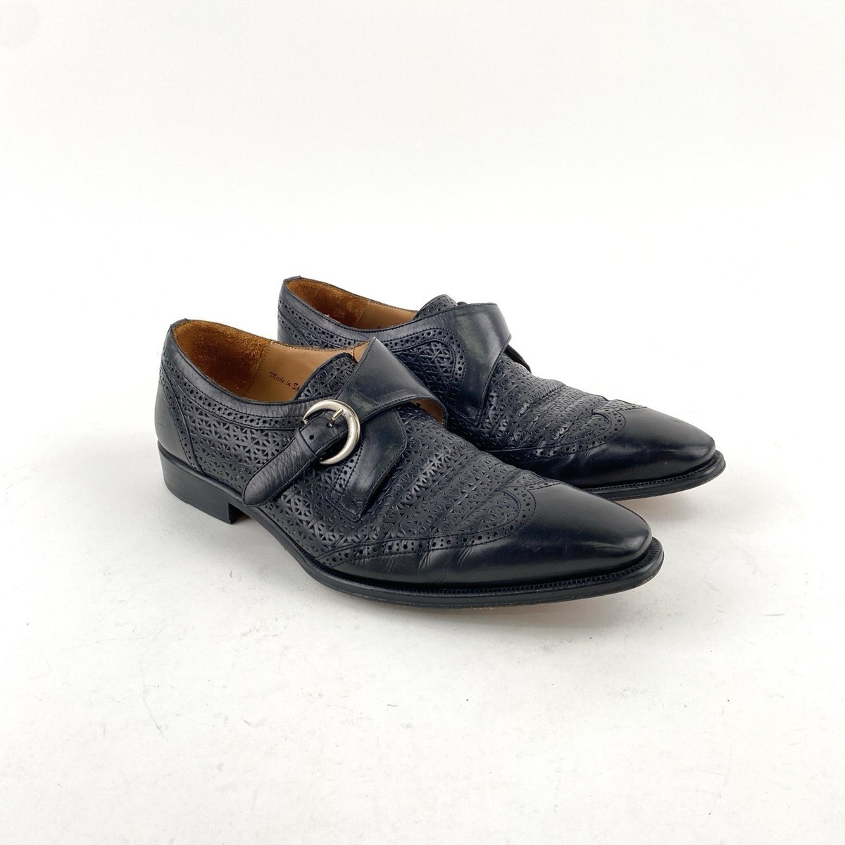 Mezlan Mens Leather Oxford Monk Dress Shoes Size 10.5 Made in Spain Vero Cuoio Mezlan Brown Dress Shoes for Men for sale | eBay main image 2