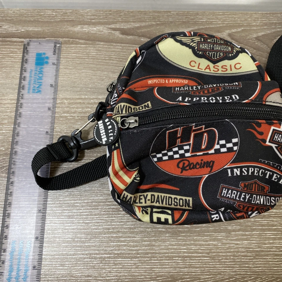Harley Davidson Bandolera Mini Mochila Cartera/Bolso Cinturón Ajustar Correa Logo Talla 6"x7" Foto 4 de 4