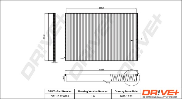 Dr!Ve+ DP1110.12.0275 Filter, Innenraumluft FüR Opel,Vauxhall-image