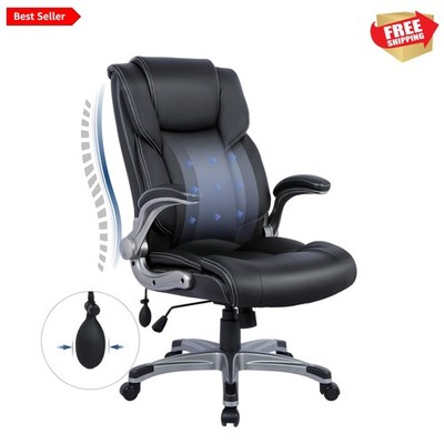 High Back Executive Office Chair - Padded Leather Ergonomic Computer Desk Cha...