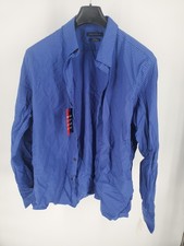 Tommy Hilfiger Dress Shirt Men's XL Blue TH Tech Slim Fit Stretch No-Tuck Check