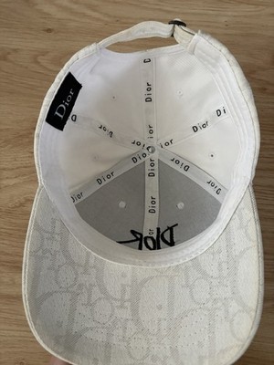 Dior x Stussy White Baseball Cap Unisex Slightly Used in Very Good