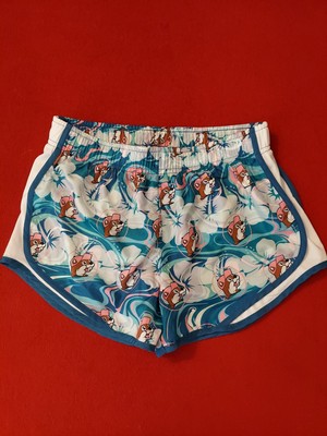 Buc-ees Running Shorts Women's Small Floral Teal Lined Bucees 