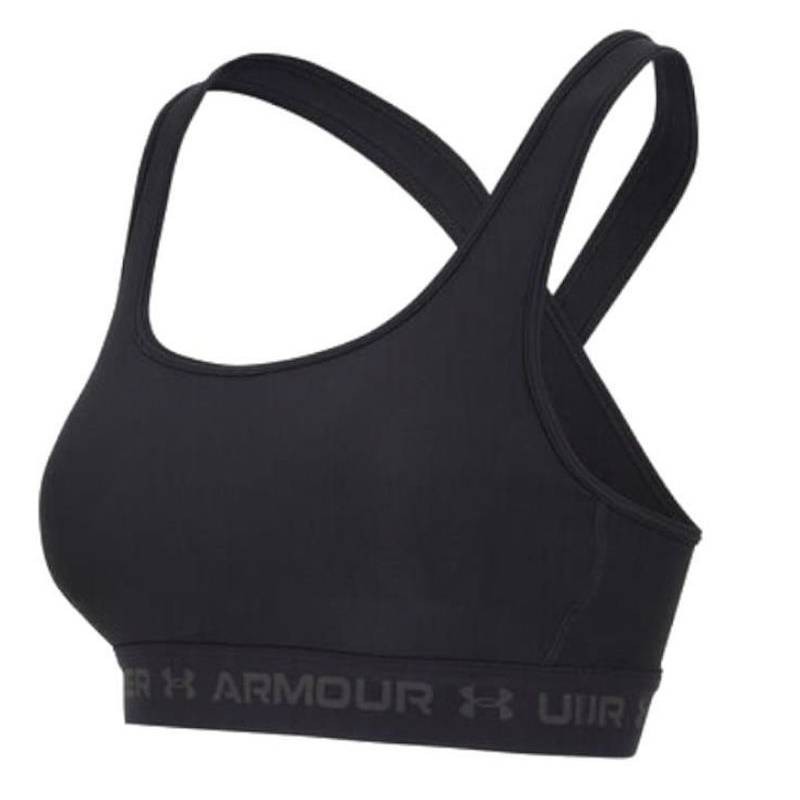Brassière Under Armour Crossback noire avec dos croisé pour entraînement femme