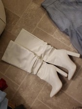 White Thigh High ASOS Slouch k-fashion kpop Boots Size 3 36