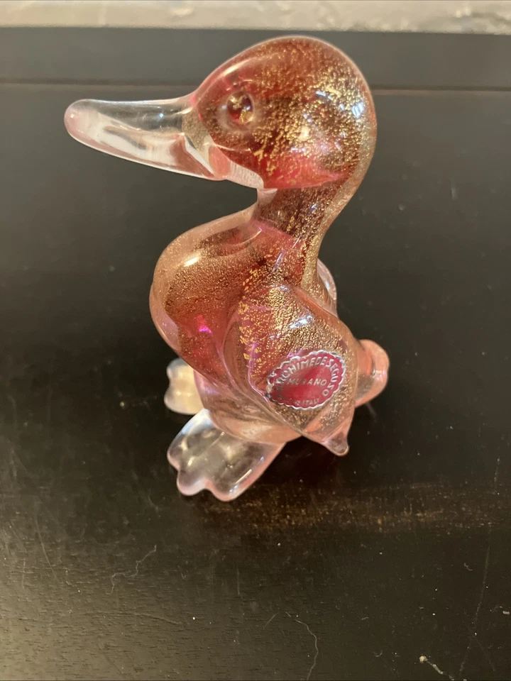 Archimede Seguso Murano Glass Ruby Red Duckling Figurine- 1950’s 3.5” Tall - Image 3 of 4