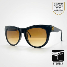 1960S French Cat-Eye Vintage Sunglasses-Black W Micro-Crystals-Deadstock-France