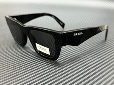 PRADA PR A06S 16K08Z Black Grey Men's 50 mm Sunglasses