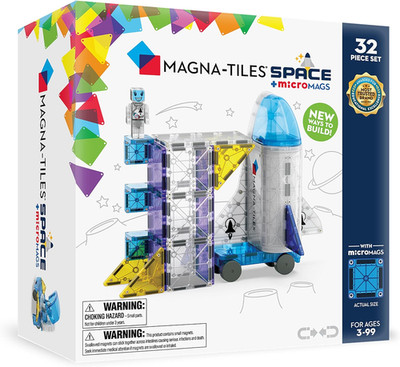 Magna-Tiles Space 32-Piece Magnetic Construction Set, The Original Magnetic Buil
