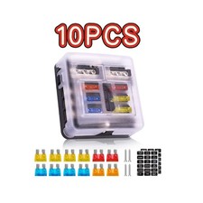 10X12V Blade Fuse Box Block Holder 6 Way Car Boat Power Distribution Panel Board