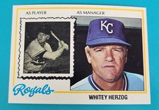1978 Topps #299 Whitey Herzog MANAGER Kansas City Royals BASEBALL Card V1